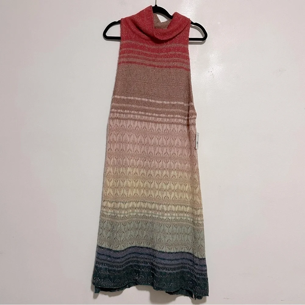 Free People Rainbow Ombre Knit Tunic Sweater